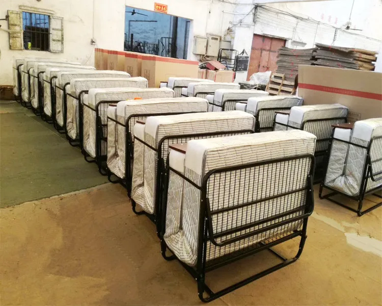 China wholesale metal steel frame home bedroom furniture single folding bed