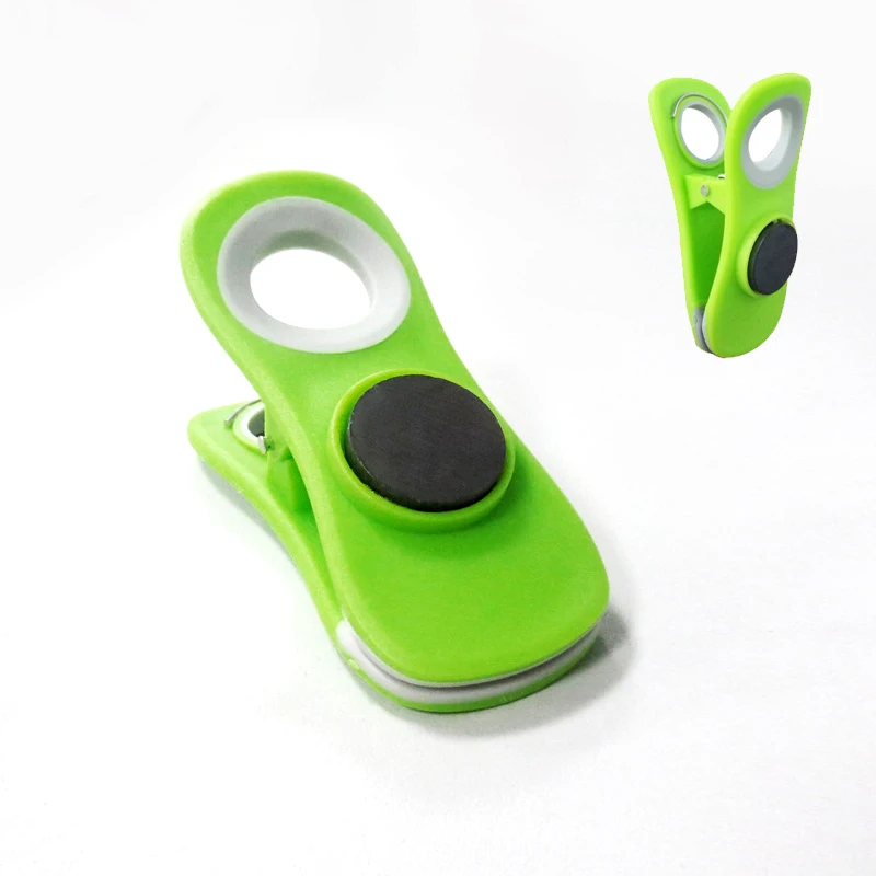 Kitchen Customized Magnet Plastic Mini Food Storage Clips Snack Magnet Clip Bread Clamp Potato Chip Sealing Bag