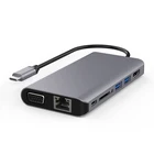 Hub HDMI VGA Hub USB3.0 RJ45 SD Card Reader USB-C To HDMI VGA USB-C To Display USB Hub 8 In 1 Hub