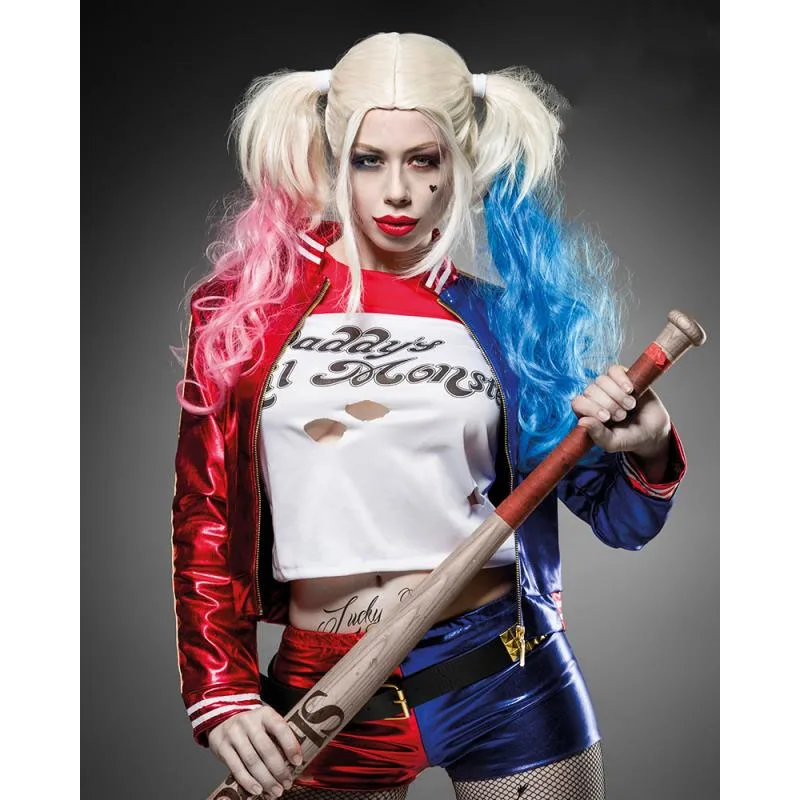 Suicide Squad Harley Quinn Costume Halloween Clown Girl Cos Jacket Shorts T-shir 