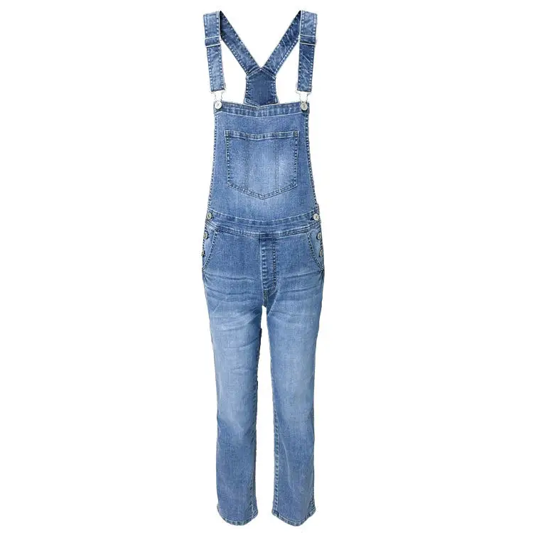 Factory Wholesale Women's Hot Selling High Waist Long Tight Breathable Denim Overalls-Skinny Straight Jeans with Solid Pattern supplier