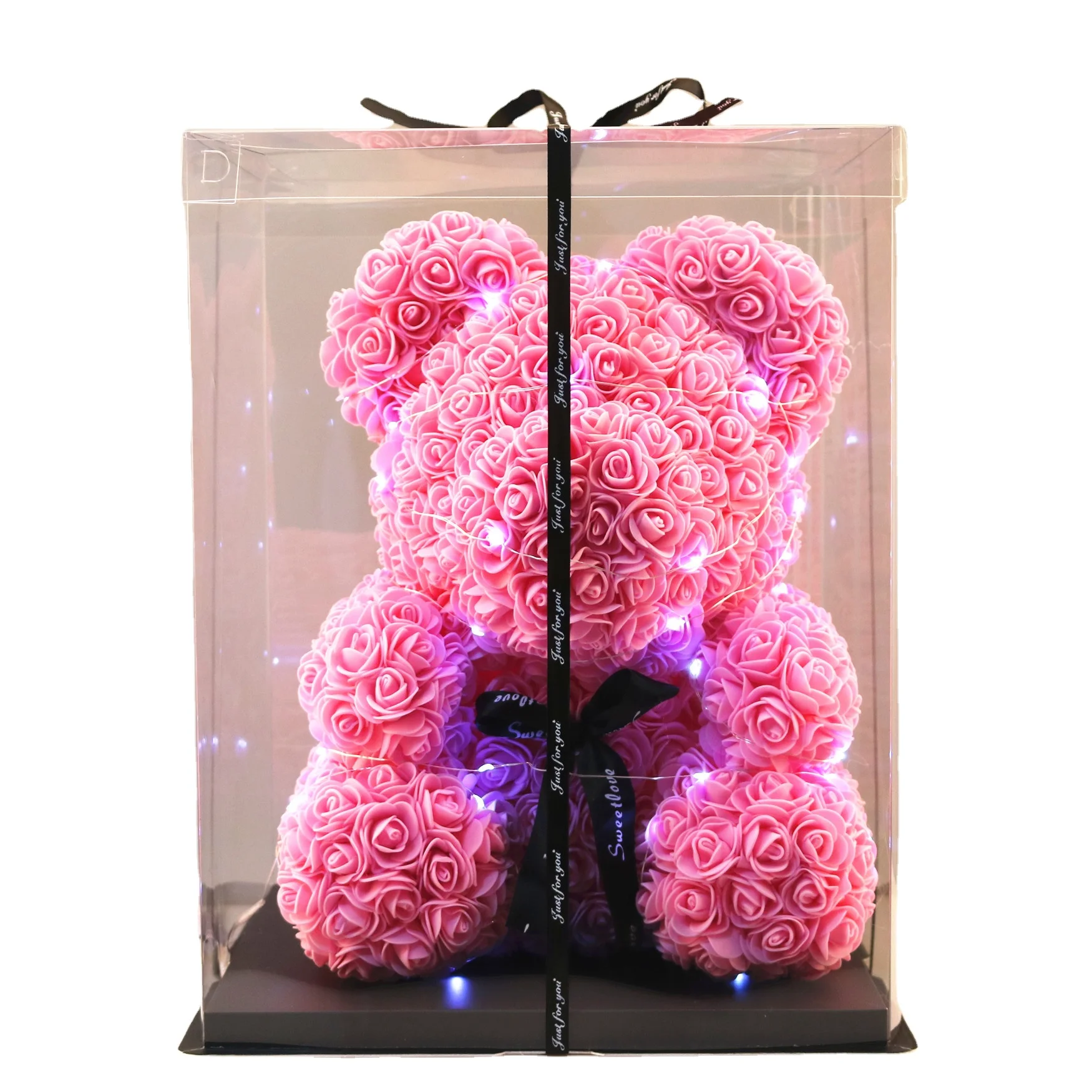 led rose teddy bear