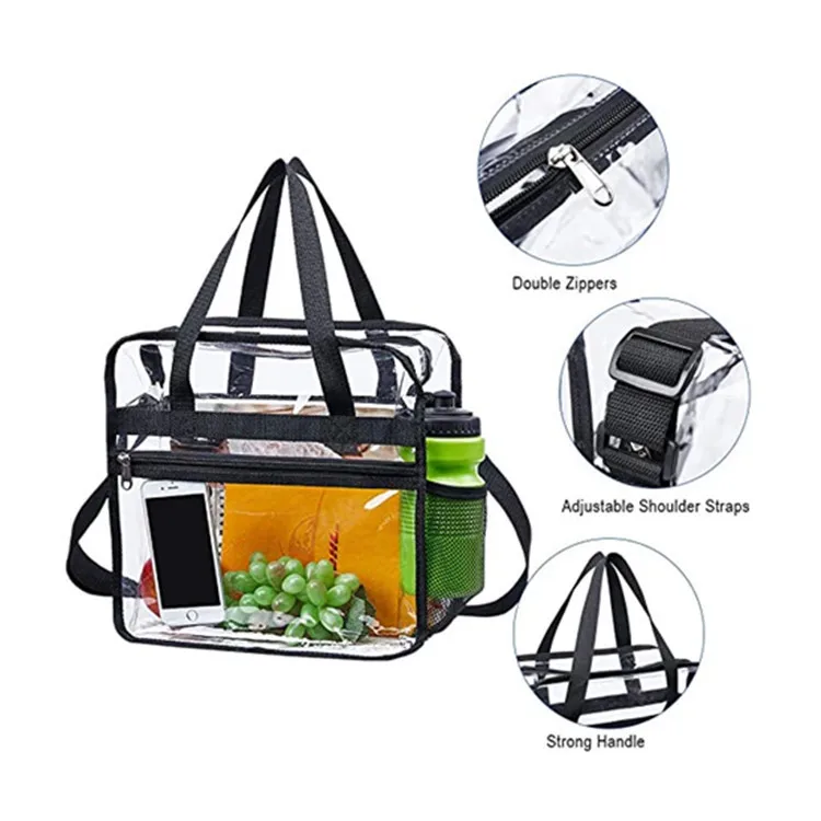 Ecobag Clear PVC Tote Bag with custom printed logo reusable shopping bag totebag transparent bag