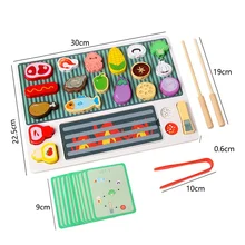 Parent-children Interaction Wooden Fun BBQ TOY Kids Role Play Simulation Cooking Game toy wood kitchen Unisex