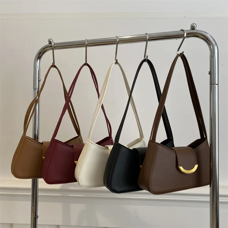 2025 Summer Spring PU Leather Cross Body Tote Shoulder Bag High Quality Single Strap Zip Wholesale Fashion Women Pure Color