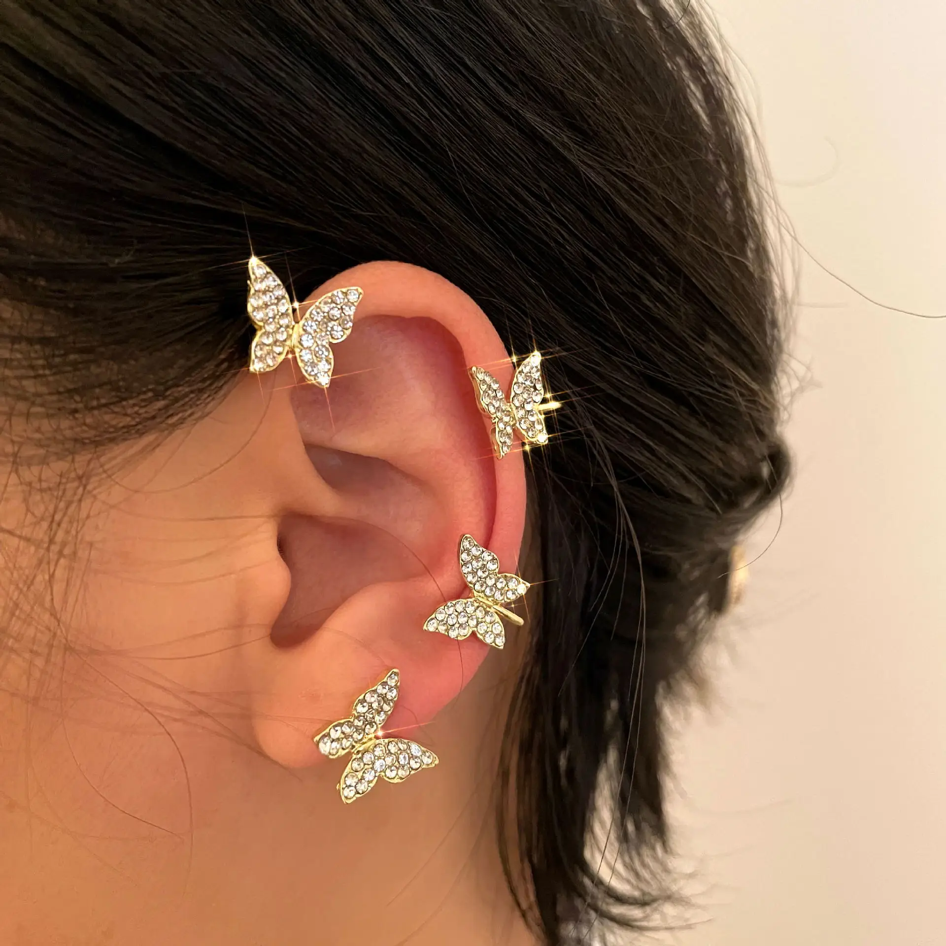 rhinestone cuff earrings