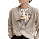 Silk Scarf New Style Hairband Small Ribbon Simulation Silk Scarf Female Scarf Printed Silk Scarves