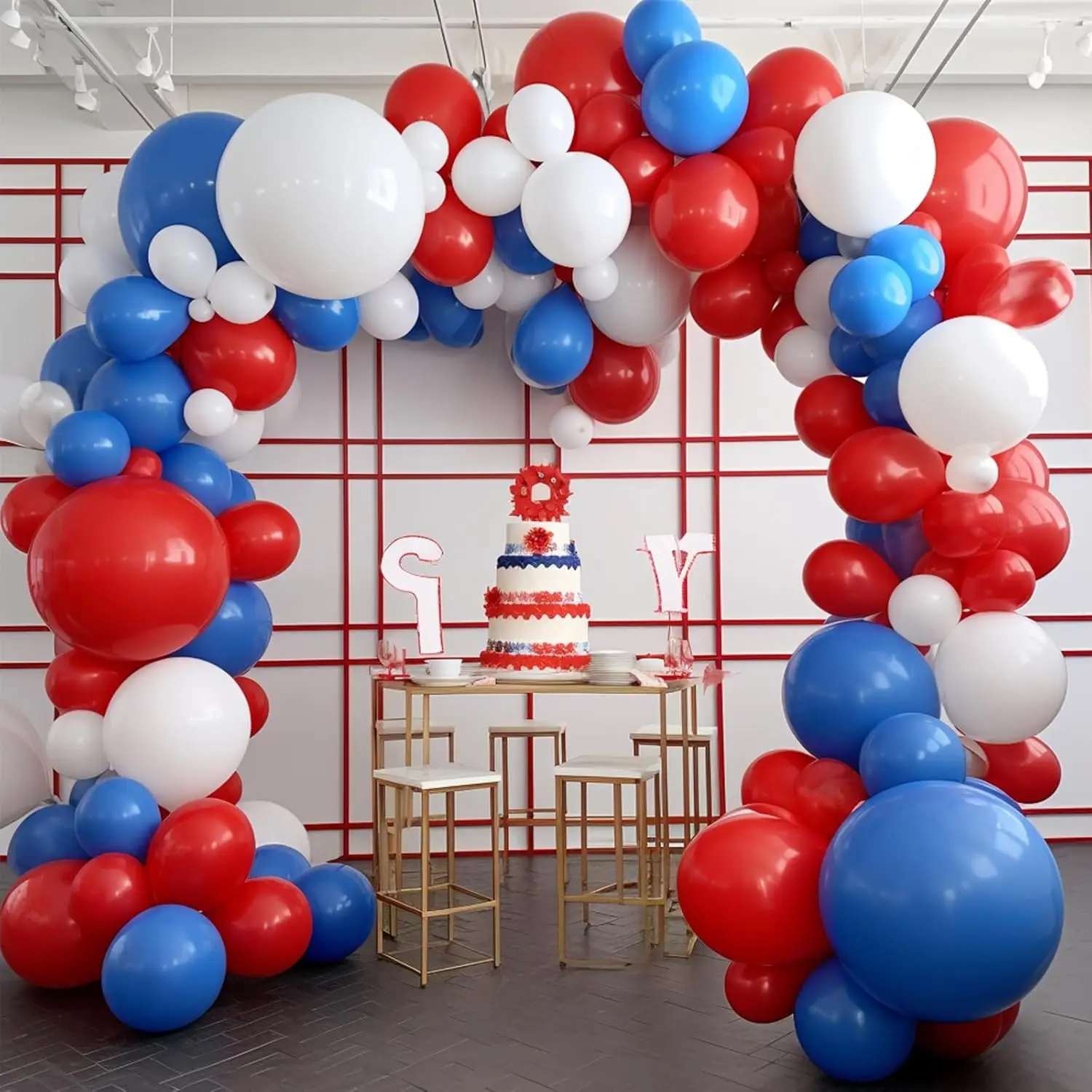 Nautical Party Baseball Party Balloon 4th July Independence Day Decorations Red White and Blue Balloon Garland Arch Kit