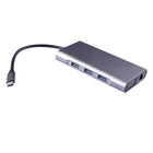 Usb In 1 3 USB C Hub 10 In 1 Type C Adapter With VGA 3 USB3.0 SD/TF Card Reader Mic/Audio USB-C PD 3.0