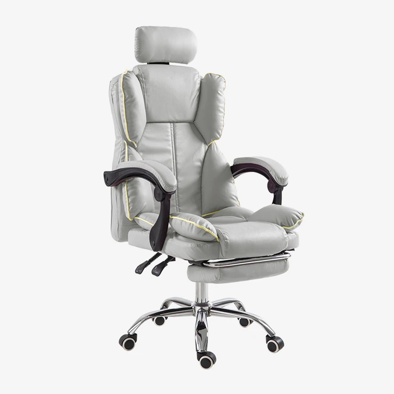 High Back Swivel Ergonomic Home Office Chair with Breathable Fabric Retractable Footrest