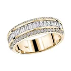 Diamond European And American Style Light Luxury 3 Drainage Diamond Ring