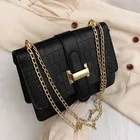 New Messenger Bags 2021 New Fashion Small Handbags Chain Shoulder Wide Strap Pu Leather Crossbody Messenger Bags
