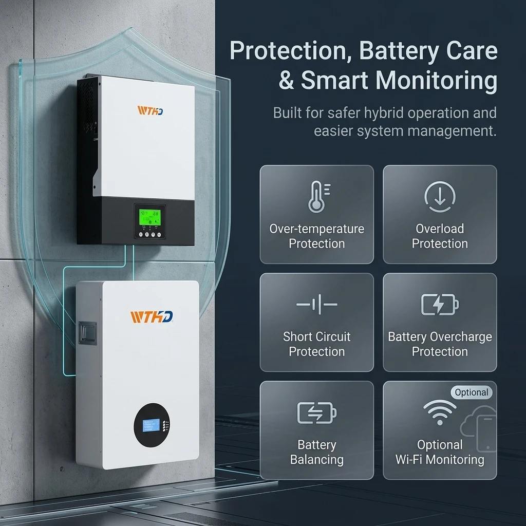 product 3kw 24v pure sine wave mppt off grid hybrid solar inverter 3000va 3000w 80a charger 90 430vdc pv range for residential power-18
