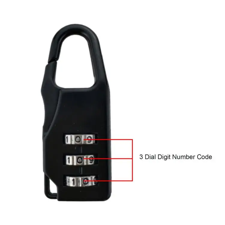 3 Dial Digit Number Code Password Combination Padlock Travel Security Safe Lock