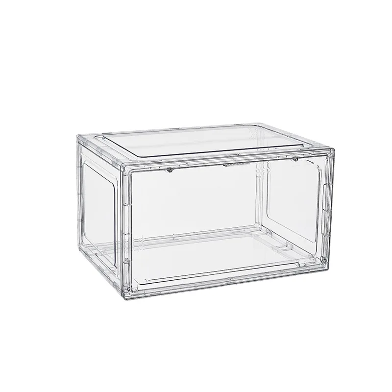 Household Clear Storage Organizer Magnetic Stackable Sneaker Storage Display Box Transparent Plastic Shoe Box