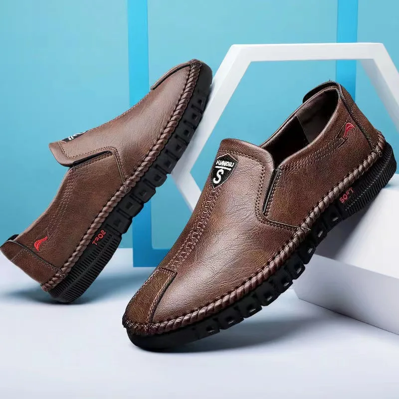 Men's leather shoes soft leather waterproof men's casual business leather shoes versatile driving men's shoes