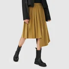 Long Skirt Ladies Formal Asymmetric A-line High Waist Long Maxi Irregular Pleated Skirt For Work