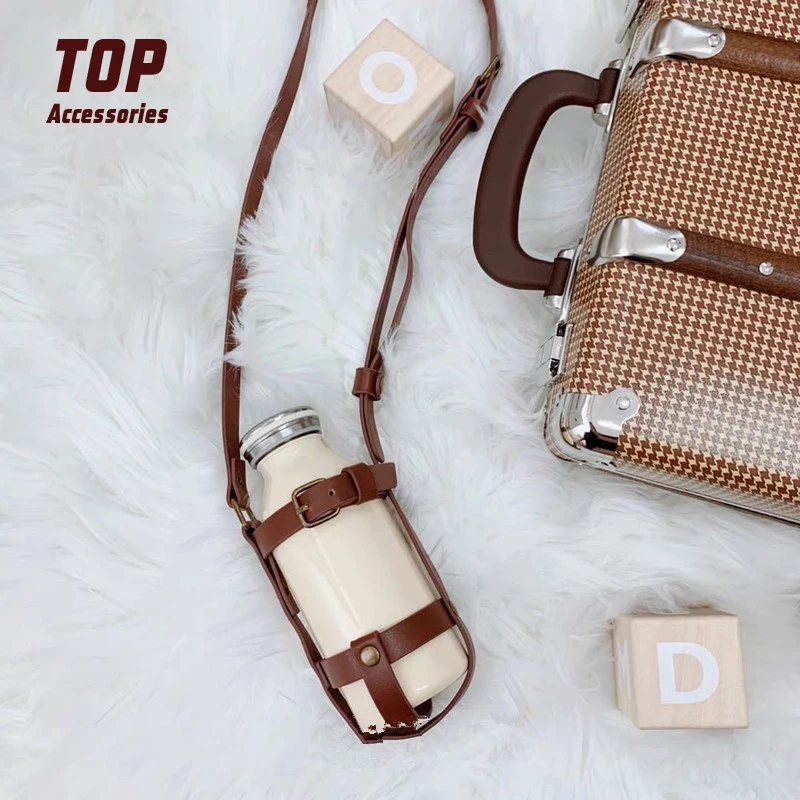 Best Seller PU Leather Coffee Cup Holders Heat Resistant Reusable Drink Carrier Portable Sleeves With Handle