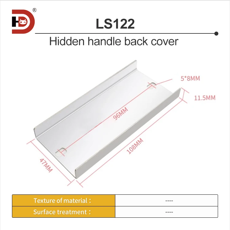 Embedded Zinc Alloy Chrome Plated Invisible Concealed Handle LS122 Embedded Sliding Door Electrical Cabinet Chassis Rack Handle factory