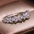 Sterling Cz Eternity 14K White Gold Plated Sterling Silver CZ Simulated Diamond Stackable Ring Eternity Bands For Women