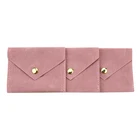 Pouch Packaging Suede Custom Printed Envelope Pink Jewelry Pouch And Packaging With Button