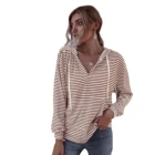 Sweatshirt Autumn Simple Stripe Long Sleeve Sweatshirt Pullover Women's Hoodies