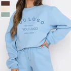 Women Printed Organic Cotton Streetwear Long Sleeve Premium Oversized Pastel Hoodie Pullover Women Crewneck Sweatshirt