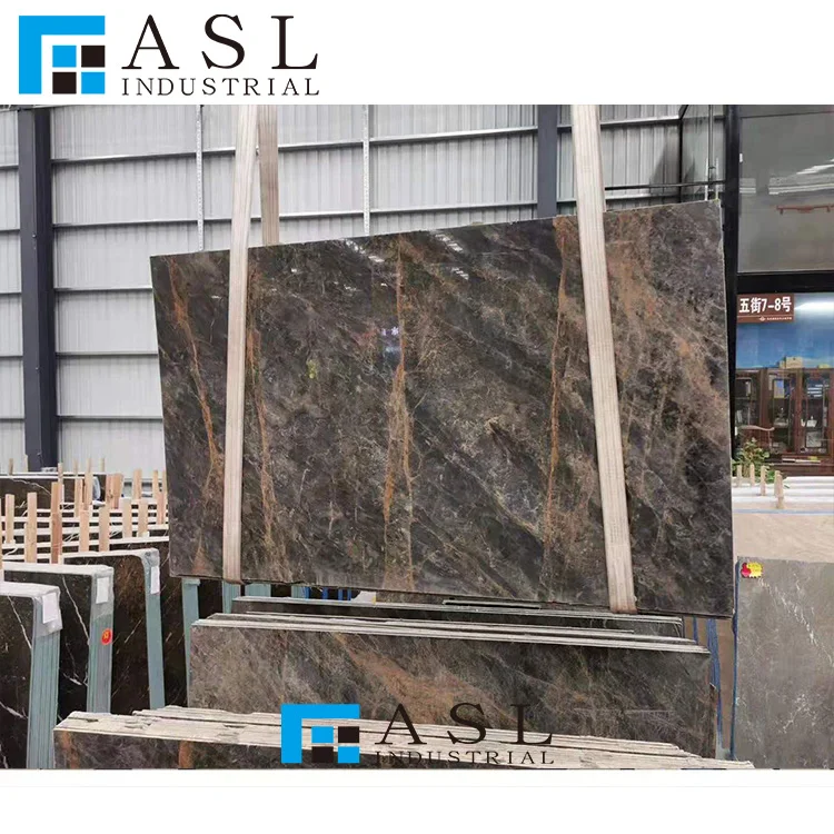 Gold blue marble Natural Stone slab tile marbles for house coffee table with marble dinning table set