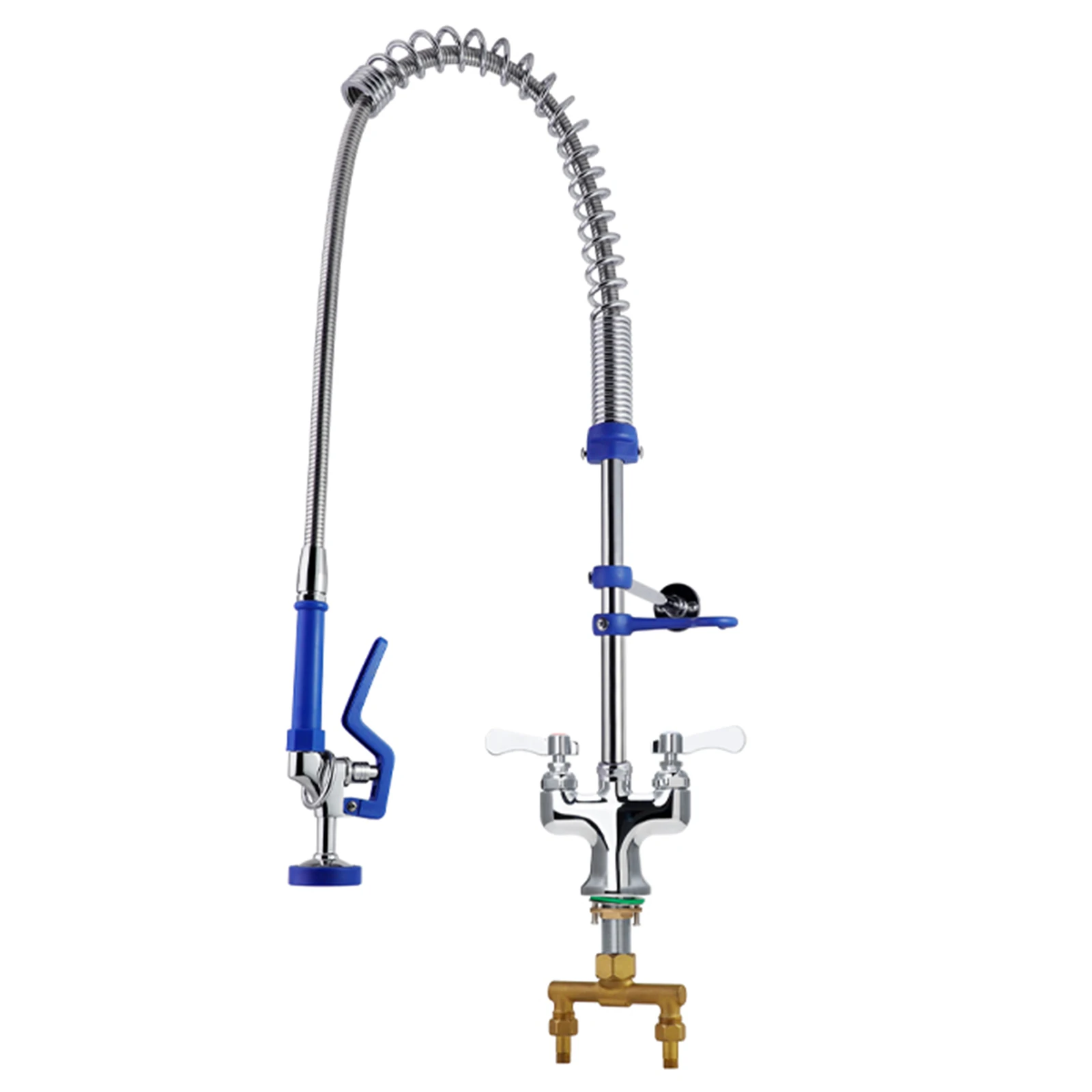 High Quality Commercial Kitchen Sink Faucet Taps 33/41\" Brass Pre Rinse Tap Hot Cold Mixer ODM Pull Faucet for Mall Use Factory supplier