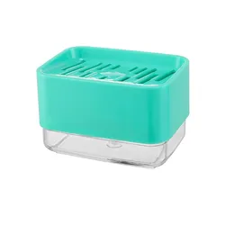 Countertop 2 in 1 Sponge Rack Shelf Kitchen Liquid Soap Pump Detergent Dispenser And Sponge Holder For Kitchen