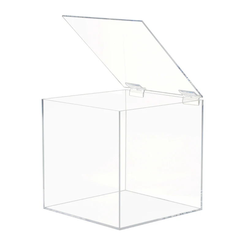 BESPOKE SIZES Acrylic Display Cube 6 Sided Clear Plastic Box 4mm Thick 