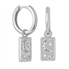 925 Earring Gemnel Jewelry New Design 925 Silver Trendy 14k Gold Diamond Evil Eye Moon And Star Drop Earring