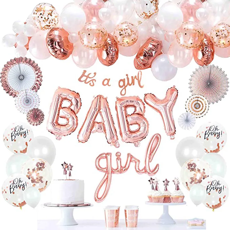 BABY SHOWER PARTY DECORATIONS BANNERS BALLOONS CONFETTI GIRL/BOY DECORATIONS 