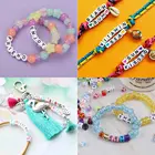 Letter Beads 1620 Pcs White Oblate Letter Beads Diy Kit Round Shaped Beads For Jewelry Making