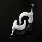 Wire Cable Clips 100 Pcs 5mm Strong Nails Durable White Round Cable Holder Management Wire Tidy Clips
