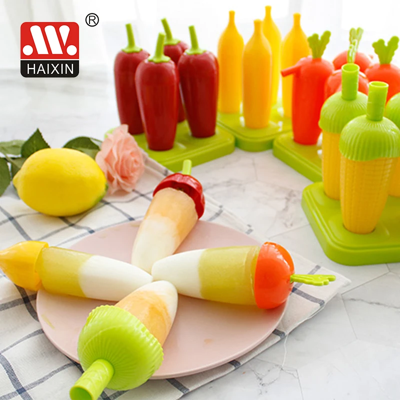 Bpa Free Household Kitchen DIY 2 In 1 Custom Shape Banana Silicone Custom popsicle Ice Cube Mold For Kid