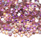 Pink Rhinestones Glass Rhinestones XULIN Non Hot Fix Flat AB Pink Beaded Decorative Glass Rhinestones