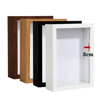 2022 Wholesale high quality 5x7 9x9 10x10 12x12 MDF white box frame photo resin wood 3d shadow specimens shadow box frame