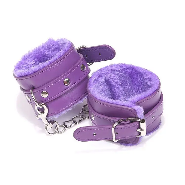 Sm Plush Handcuffs,Leather Binding Alternative Husband And Wife Fun,Health Care Toys,Adult Products Wholesale pic