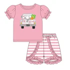 Clothes 2021 Boutique Baby Girls Clothes Sets Ruffle Cotton Girl Shirt Outfit Cute Applique Baby Girl Sets