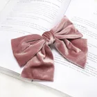 Bow Velvet Bow 2020 Wholesale Large Knot Velvet French Barrettes Clip Hair Bow Hairgrips For Girls