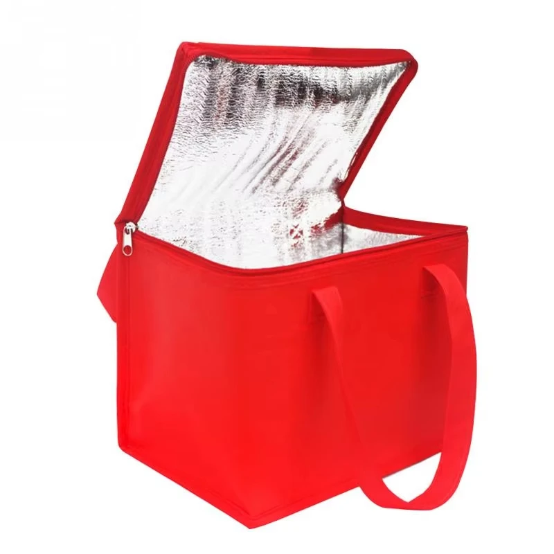 Large Capacity Foldable Portable Non Woven Lunch Cooler Bags Eco Friendly Can Insulated Food Delivery Beer Cooler Bag manufacture