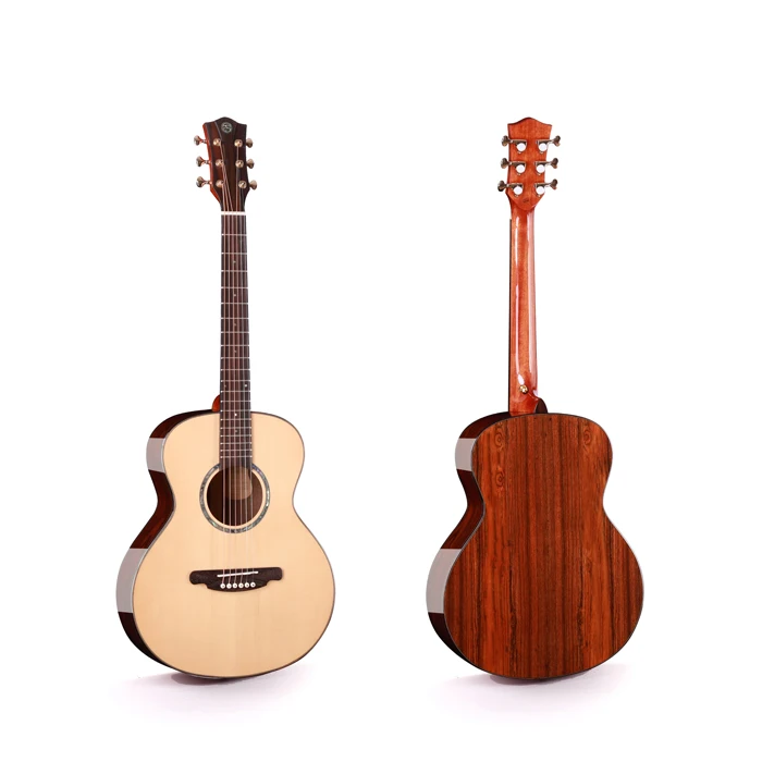 solid wood travel guitar