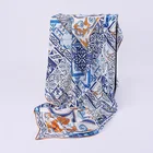 Square Scarf Square Large Size Printed Silk Satin Square Scarf Foulard With Contrast Border