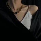Women Gold Durable Using Low Price Women Gold Plated Choker Stainless Steel Chunky Necklace