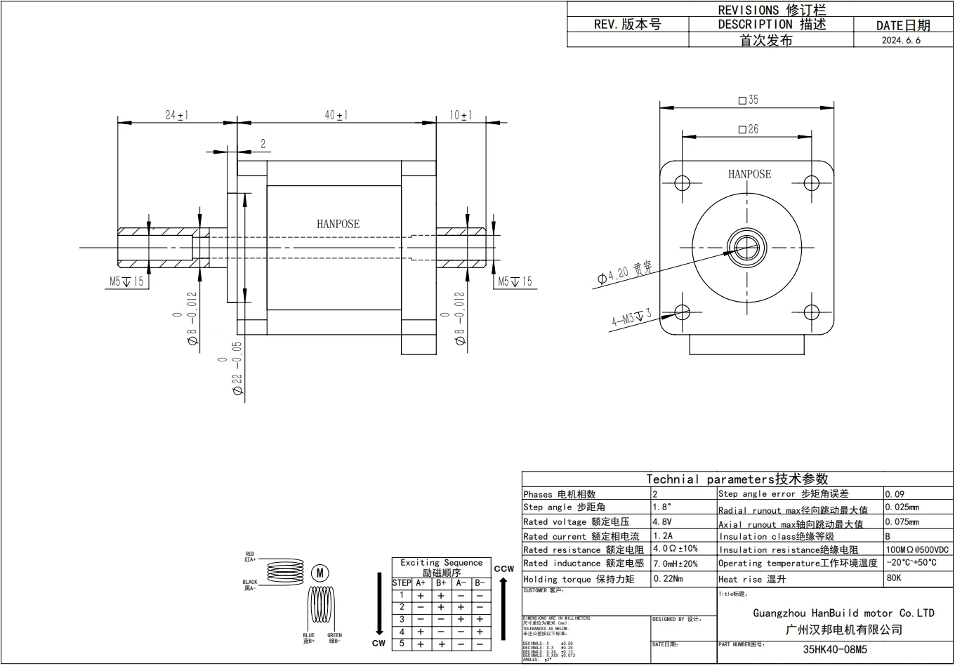 product hanpose 3d printer stepper motor step angle 18 degree 48v 18 35hk35 35hk40 35hk50 double shaft stepper motor-2