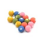 Round Bead 500g/bag 14mm Acrylic Matte Rubber Paint Straight Hole Round Bead Jewelry Making DIY Bracelet Earrings