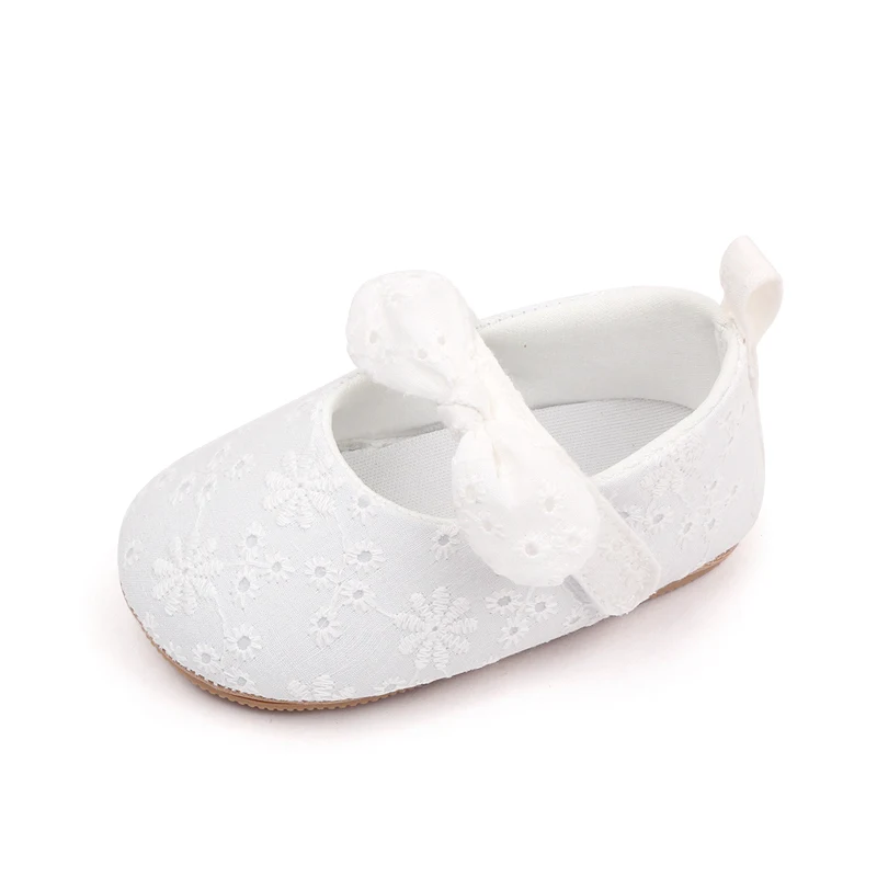 New Arrival Spring and Autumn Solid Color Bow Soft Soled Non-slip Baby Toddler Shoes for Girls supplier