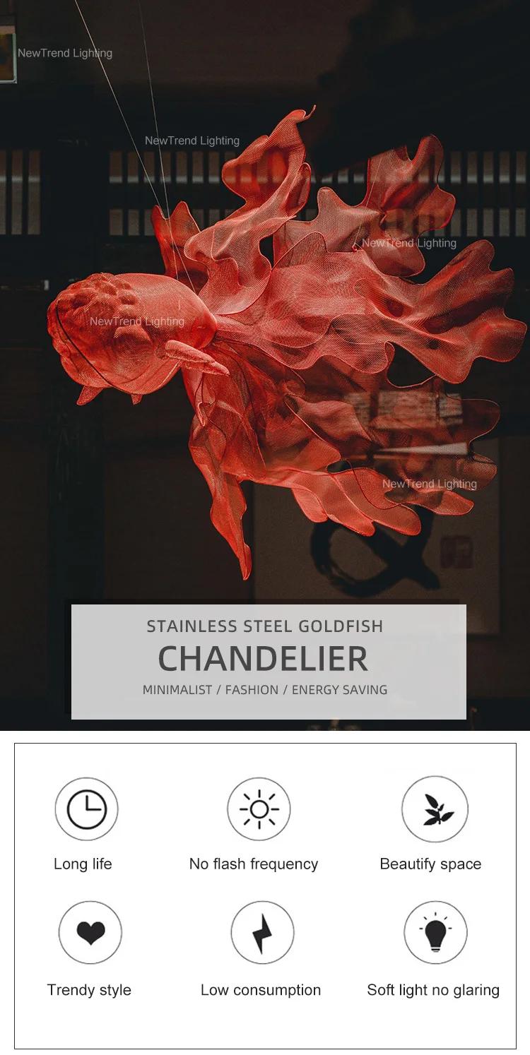 CPL-366 Modern Style Indoor Hotel Lobby Show Room Staircase Decoration Custom Goldfish LED Chandelier Light supplier