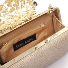 Crystal Bag Wholesales Elegant Fower Crystal Rhinestone Box Clutch Evening Bag For Formal Party